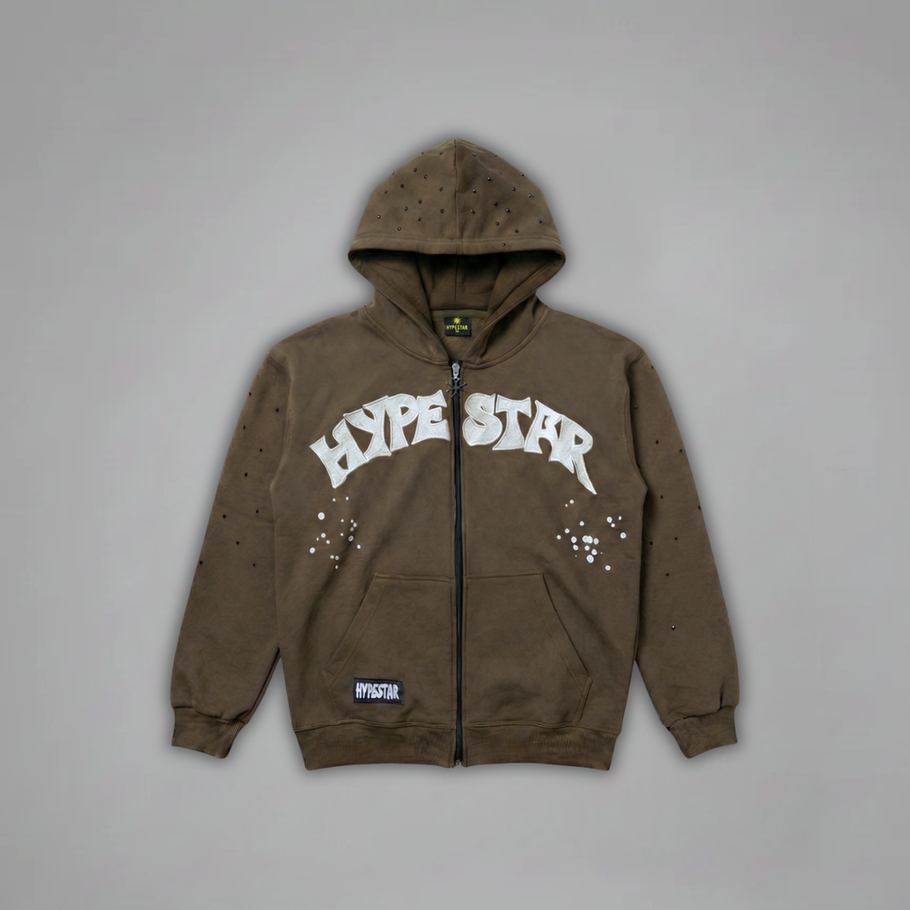 Fallen Fairy - Zip Up Hoodie - Dark Mocha - FF-003