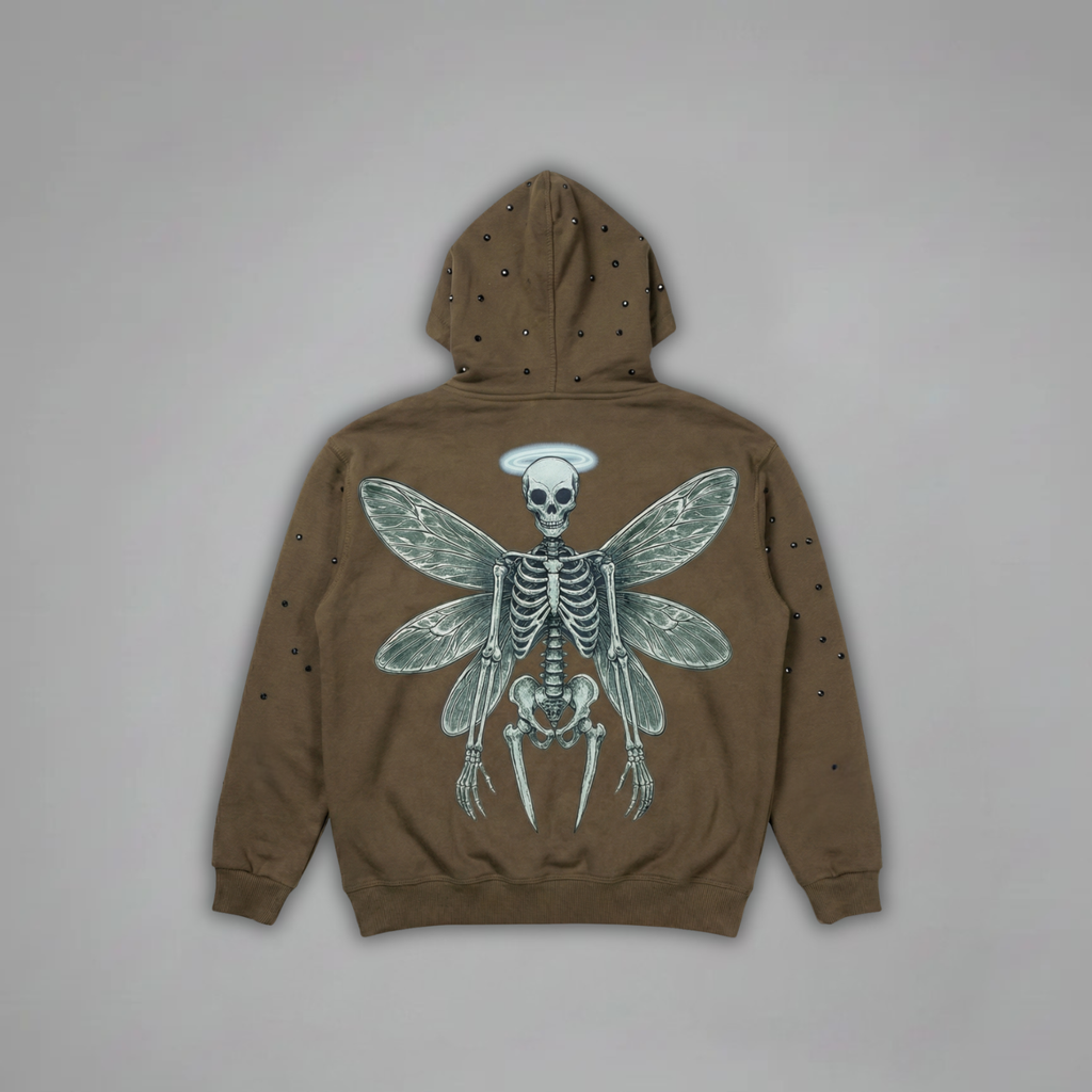 Fallen Fairy - Zip Up Hoodie - Dark Mocha - FF-003