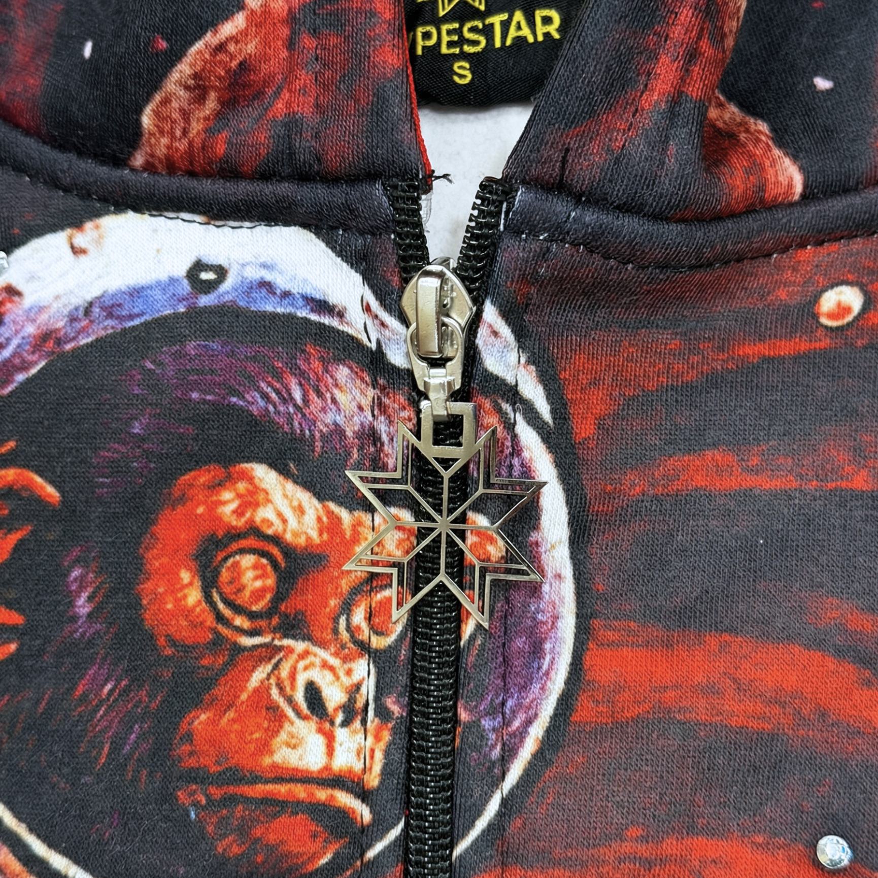 Crimson Orbit - Zip Up Hoodie - Volcanic Red - CO-001