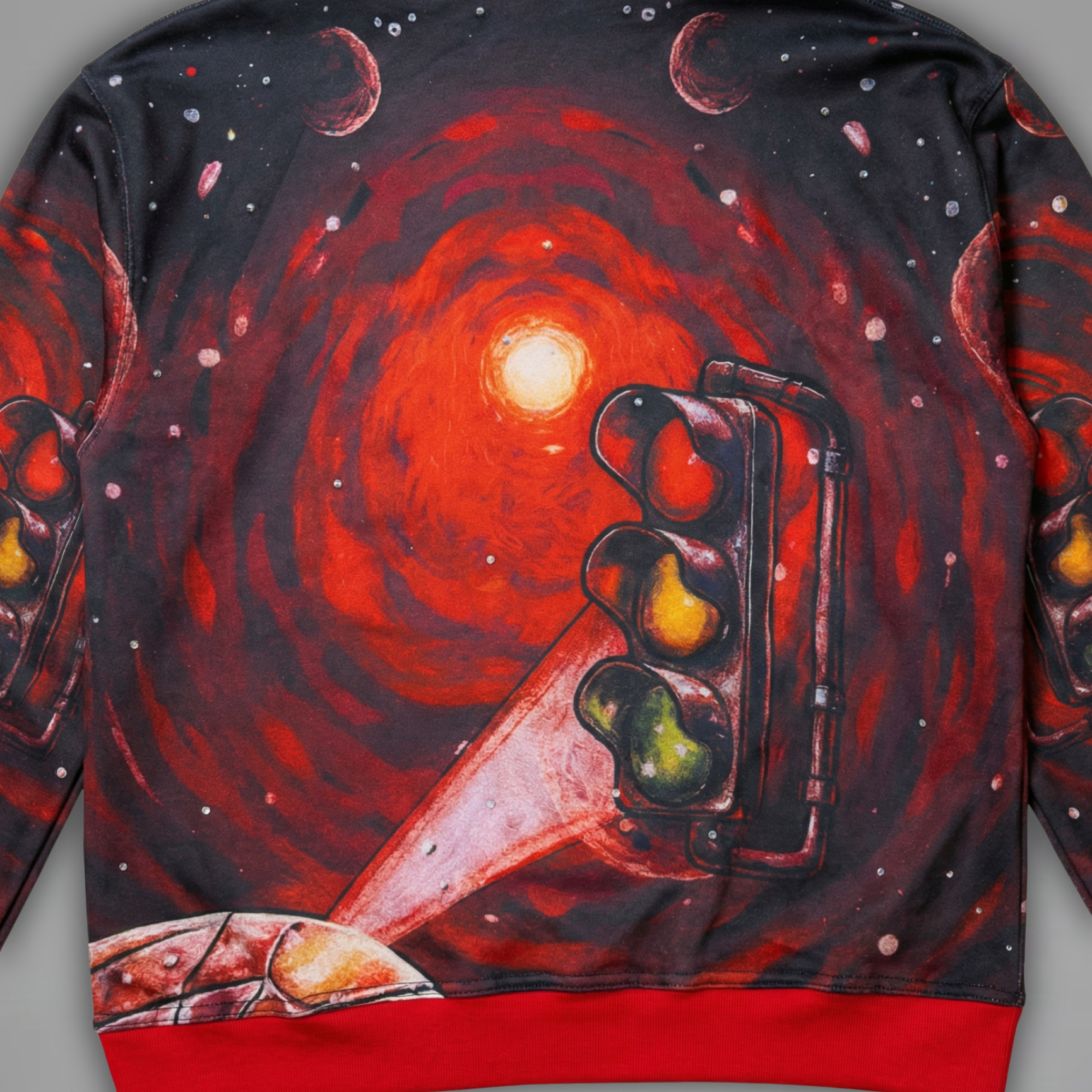 Crimson Orbit - Zip Up Hoodie - Volcanic Red - CO-001