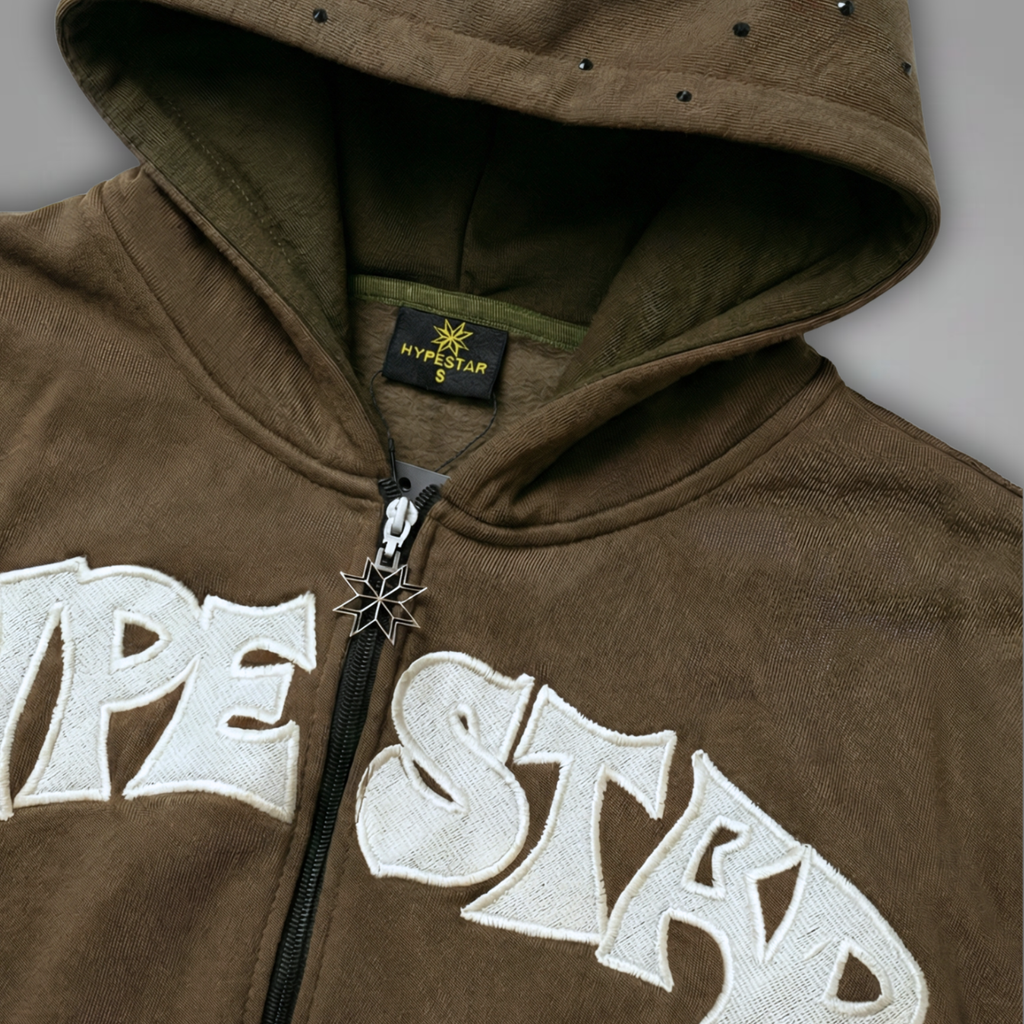 Fallen Fairy - Zip Up Hoodie - Dark Mocha - FF-003