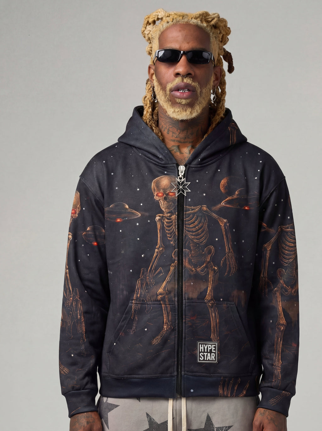 Cosmic Siege - Zip Up Hoodie - Dark Copper - CS-001