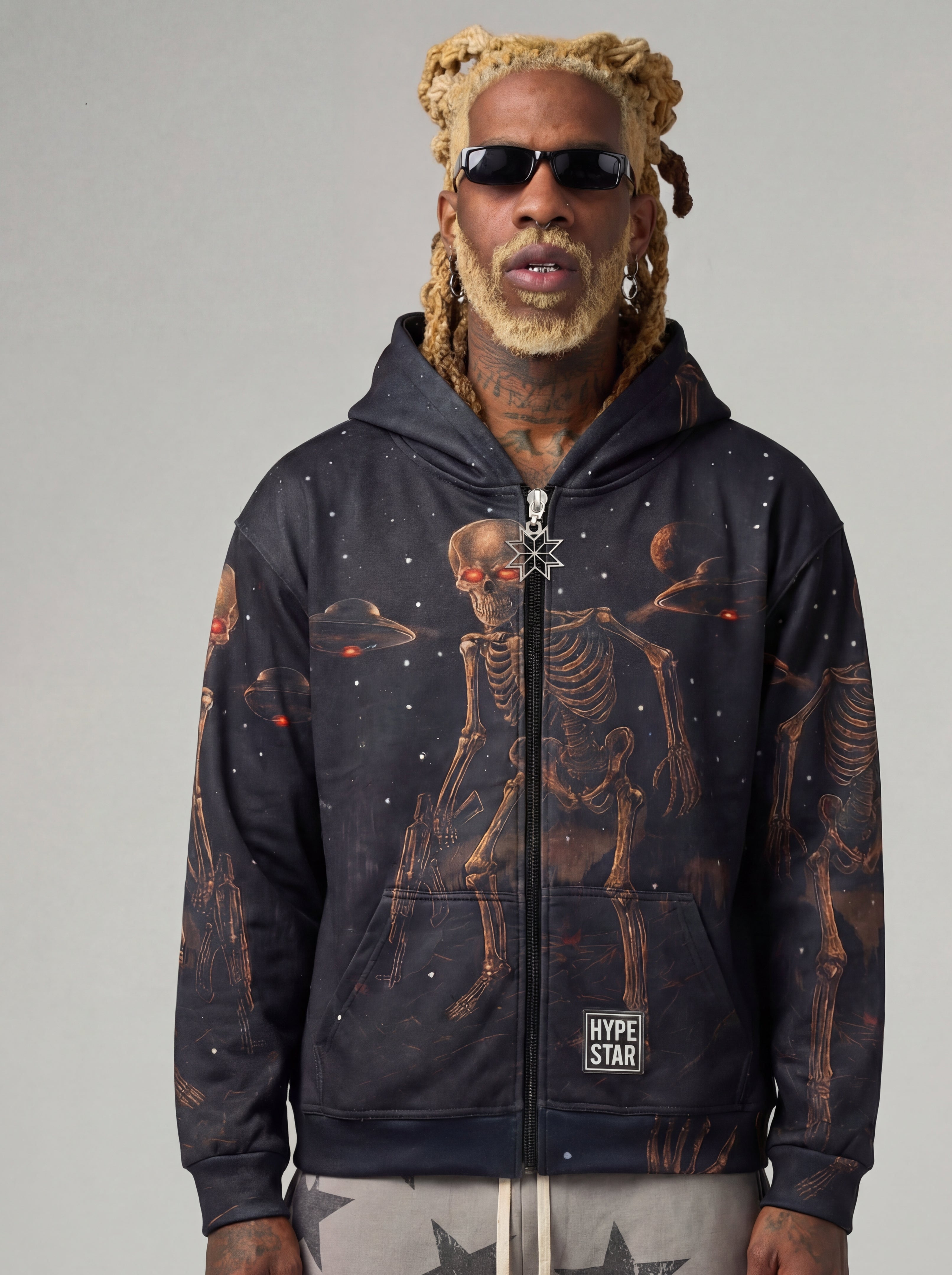 Cosmic Siege - Zip Up Hoodie - Dark Copper - CS-001
