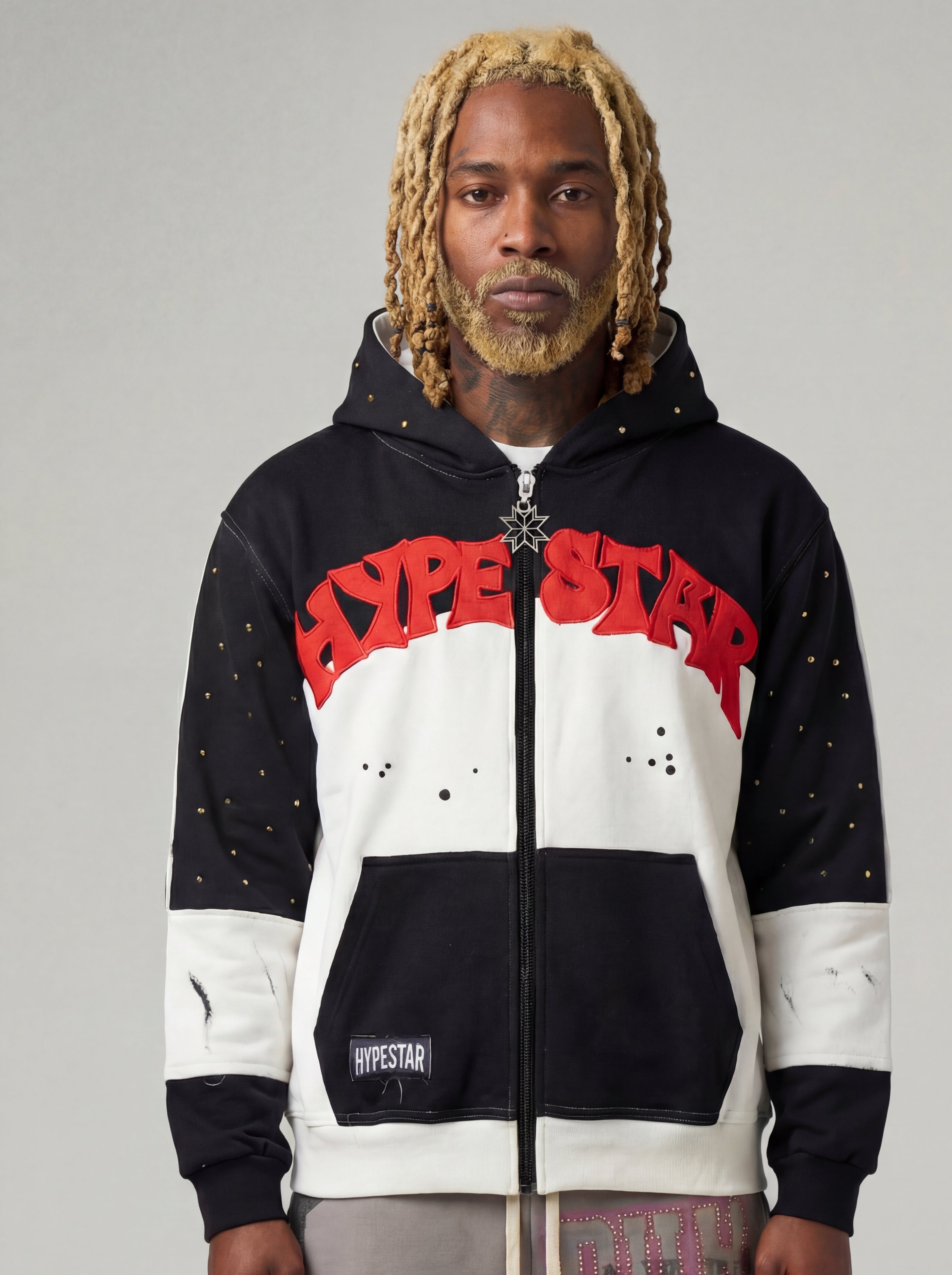 ShadowGilt - Zip Up Hoodie - Ecru Volcanic - SG-003