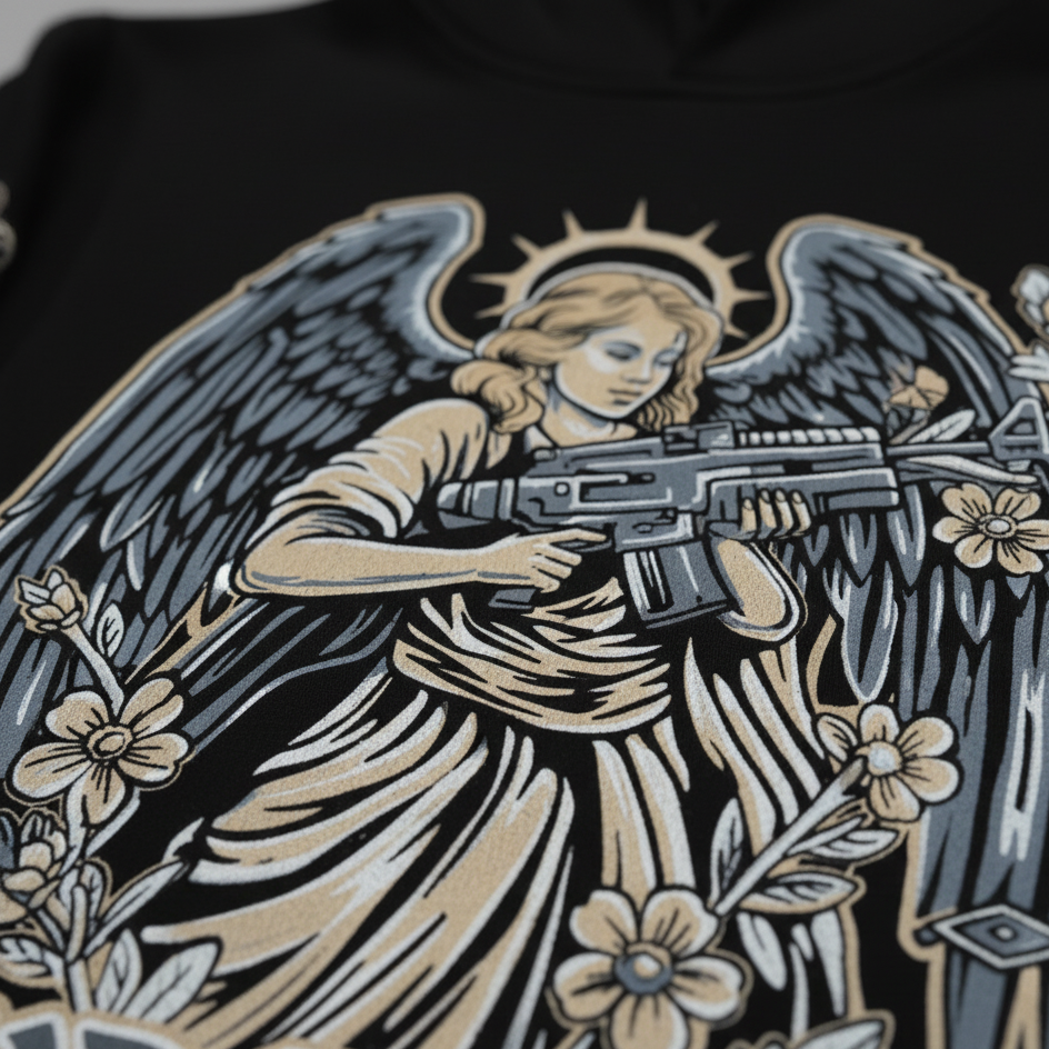 Hype Star Hoodie - Armed Angel - Black And Cave Stone - 0916