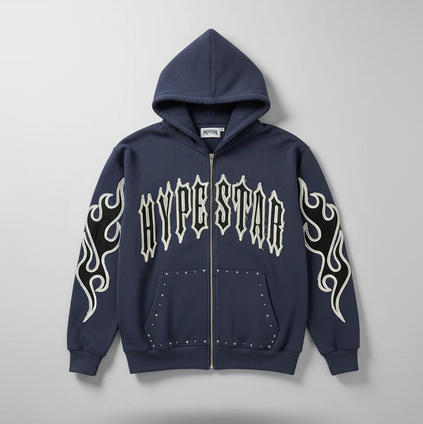 Hype Star Hoodie - Essential Touch - Navy - 0916
