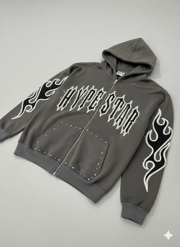 Hype Star Hoodie - Essential Touch - Cave Stone - 0916