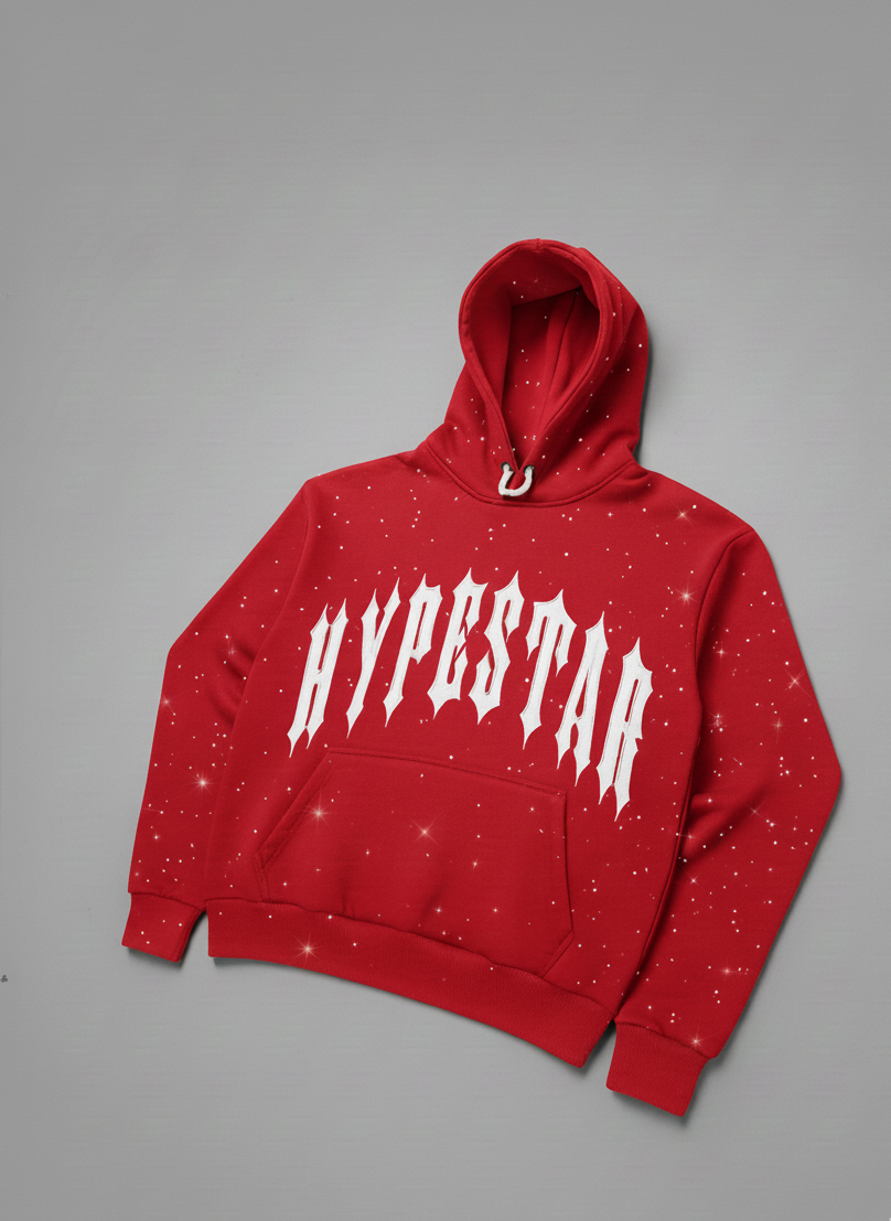 Hype Star Hoodie - Shine On Stage - Red And White - Q425