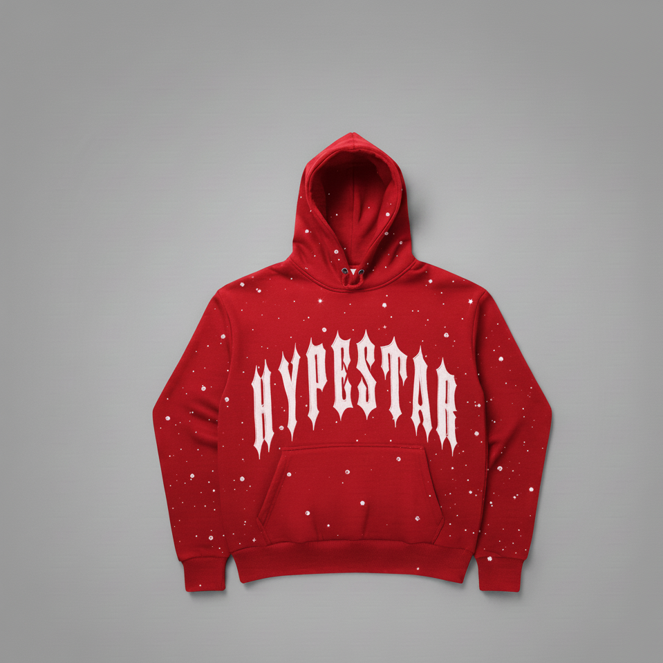 Hype Star Hoodie - Shine On Stage - Red And White - Q425
