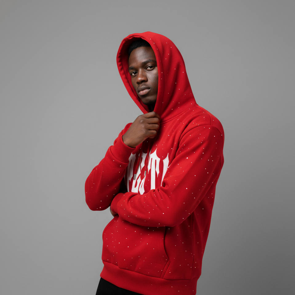 Hype Star Hoodie - Shine On Stage - Red And White - Q425