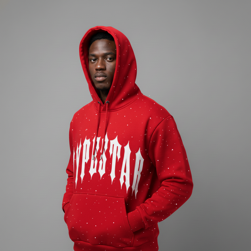 Hype Star Hoodie - Shine On Stage - Red And White - Q425